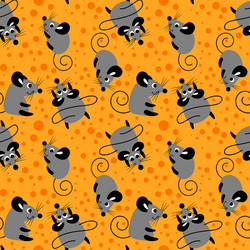 seamless pattern with cute little rats Vector Image