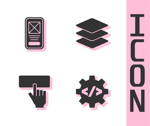 set front end development ui or ux design vector image