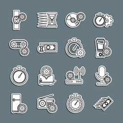 set line fast payments microphone setting vector image