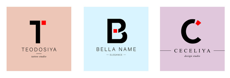 bundle minimalistic logos monogram of letters c vector image