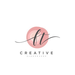 Ft initial letter handwriting logo hand drawn Vector Image