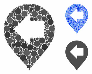 left arrow marker mosaic icon circle dots vector image