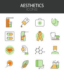 modern thin line flat design of icons set vector image