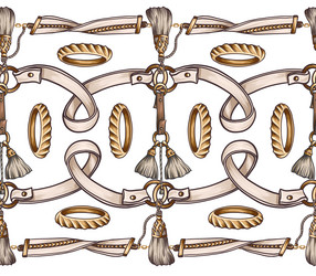 Seamless pattern with belt and chain Royalty Free Vector