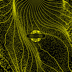 array with dynamic particles yellow abstract grid vector image