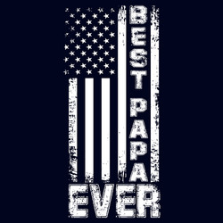 Best Papa Ever - USA Flag T-Shirt Vector Image