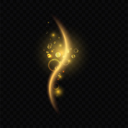 golden luminous frame of curve shape with glowing vector image