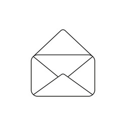 icon opened mail envelope black outline vector image