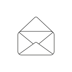 icon opened mail envelope black outline vector