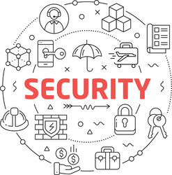linear for presentations in round security vector image