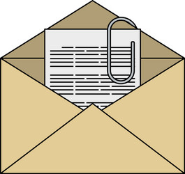 Mail with attachment icon vector