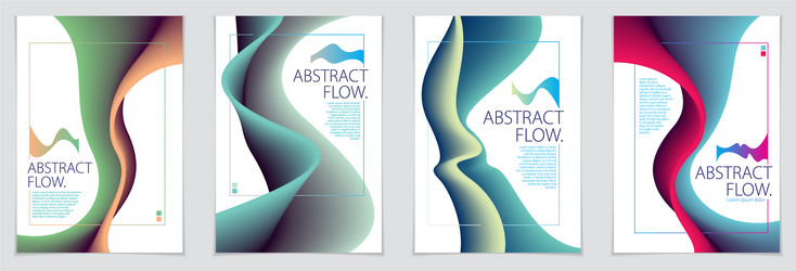abstract flow fluid shape backgrounds set a4 vector image