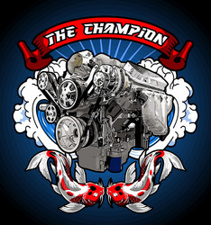 Car engine racing template Royalty Free Vector Image