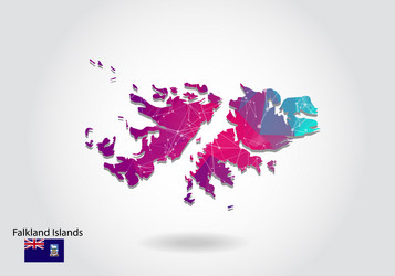 polygonal falkland islands map low poly design vector