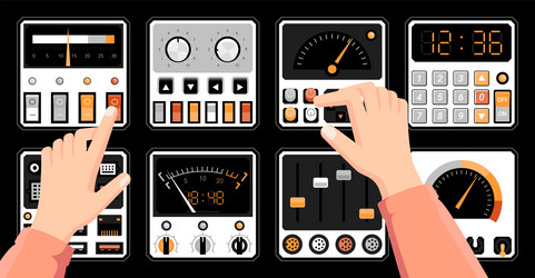 Retro Dashboard Controls vector image