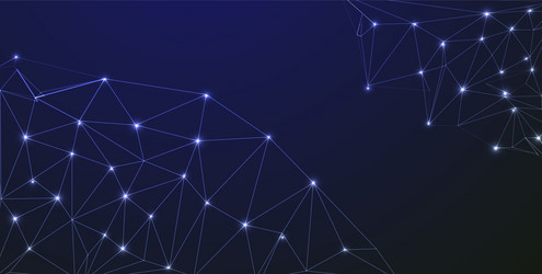 blue abstract background with connecting dots vector image