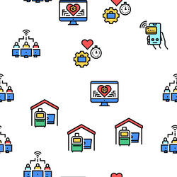 digital nomad worker seamless pattern vector image