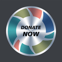 donate now web button round metallic vector