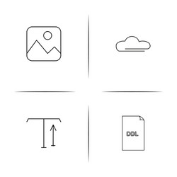 files and folders sign simple linear icons set vector image