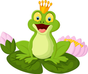 happy cartoon king frog Vector Image