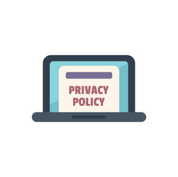 laptop showing privacy policy document for data vector image