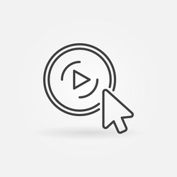 mouse click on round video player button vector image