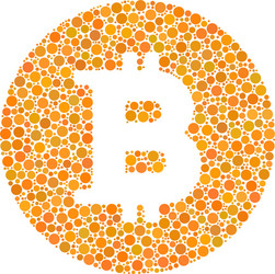 Bitcoin coin composition of dots vector