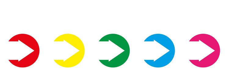 Colorful arrow icon in circle collection colored vector