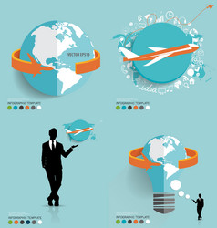modern infographics template style with plane vector image