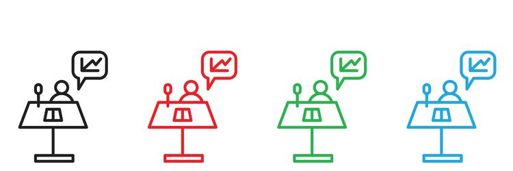 presentation icon set featuring professional vector image