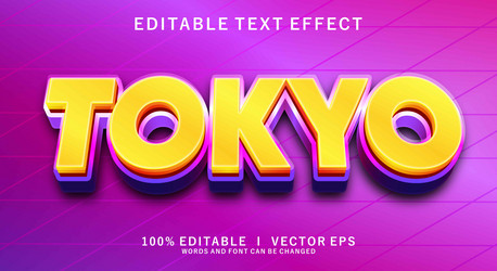 tokyo text effect with modern style design vector image