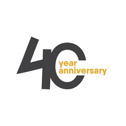 40 year anniversary template design Royalty Free Vector