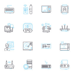 automated systems linear icons set robotics vector image