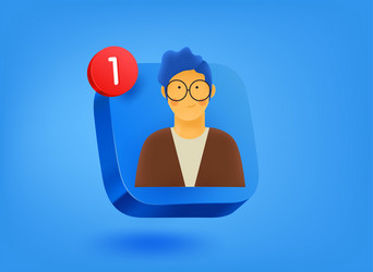 messenger app with new message 3d mobile vector image