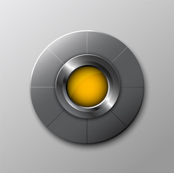 metallic circle button vector image