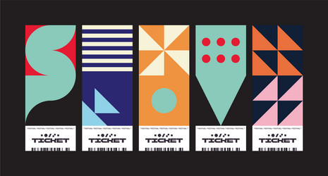 ticket abstract design template vector image