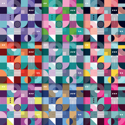 geometric seamless retro pattern big set vector image