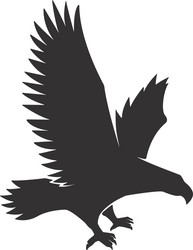 Isolated Flying Eagle Silhouette Vector Image