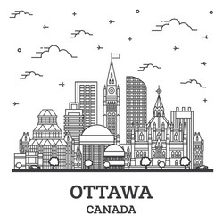 outline ottawa canada city skyline with modern Vector Image