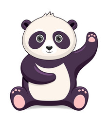 Panda bear animal standing on a white background vector