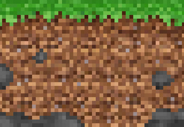 Pixel Grass Blocks Game Pattern vector image