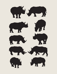 rhinoceros silhouettes Vector Image