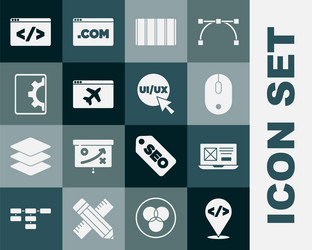 set front end development ui or ux design vector image