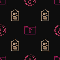 set line telephone 24 hours support checklist vector image