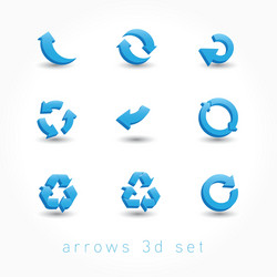 set of icons pointer arrows 3d vector image