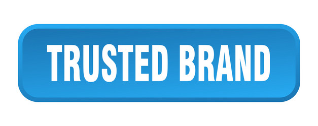 trusted brand button square 3d push vector image