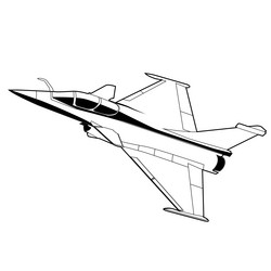 Black and White Jet Fighter Vector Image