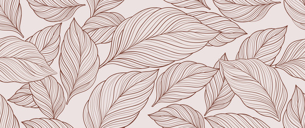 Tropical leaf line art wallpaper background Vector Image
