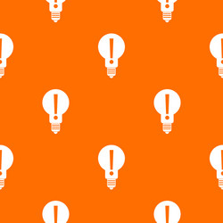bulb with exclamation mark inside pattern seamless vector image