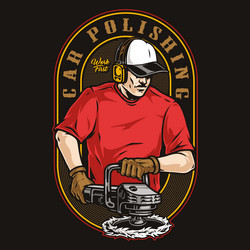 Car Polisher with Buffer Tool vector image